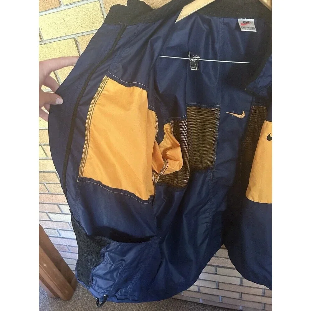 Vintage 90s Nike Logo Clima Fit Windbreaker Jacket Men’s Size XL Yellow & Blue